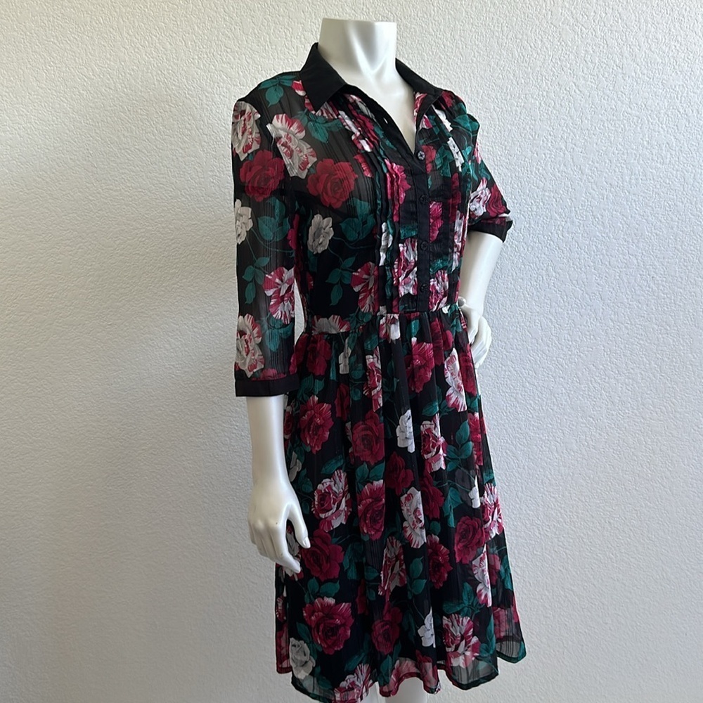 Hell Bunny Bed Of Roses Dress Black - Picture 9 of 10